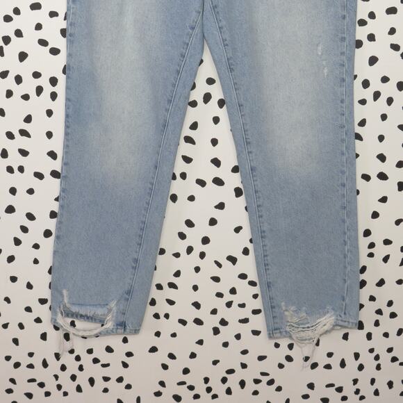 Good American Good Boy High Rise Distressed Straight Leg Jeans - Picture 5 of 11